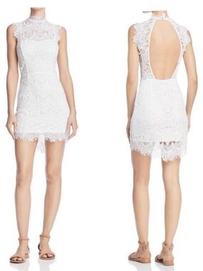 Free People Daydream Bodycon White Eyelash Lace Sheath Dress M Medium Bridal